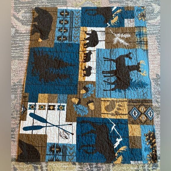 Simple Moose Lodge Quilted Top Bed Pillow Sham Set - Picture 1 of 6